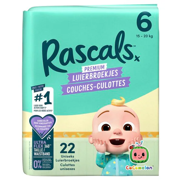 Rascals plienkové nohavičky Cocomelon veľkosť 6 (15-20 kg), 22 kusov