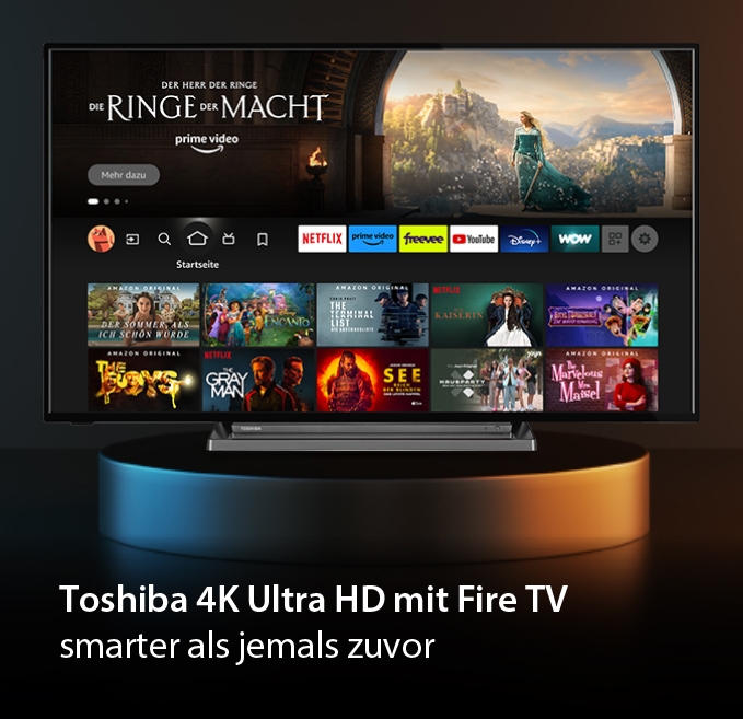 Toshiba Toshiba 55UF3D63DA 55 Zoll Fernseher / Fire TV (4K UHD, HDR, Built-In Alexa, Sound by Onkyo)