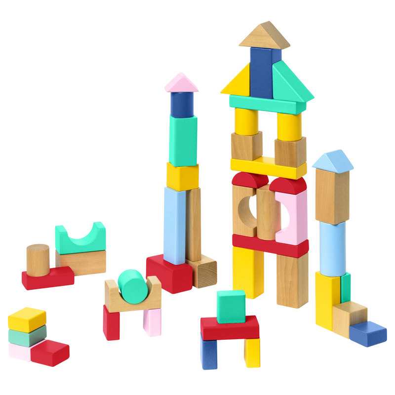 Baril 75 blocs en bois et boîte à formes Oxybul