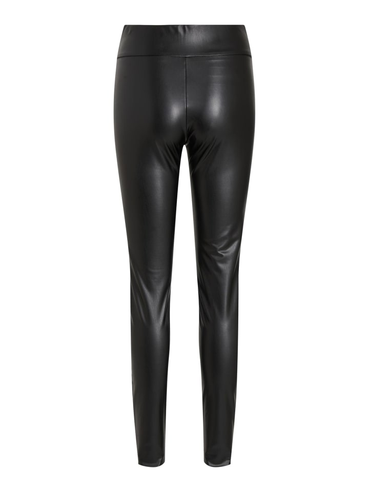 Vila PU Kunstleder Leggings High Waist Stretch Hose Beschichtet VIBARB in Schwarz günstig kaufen XL