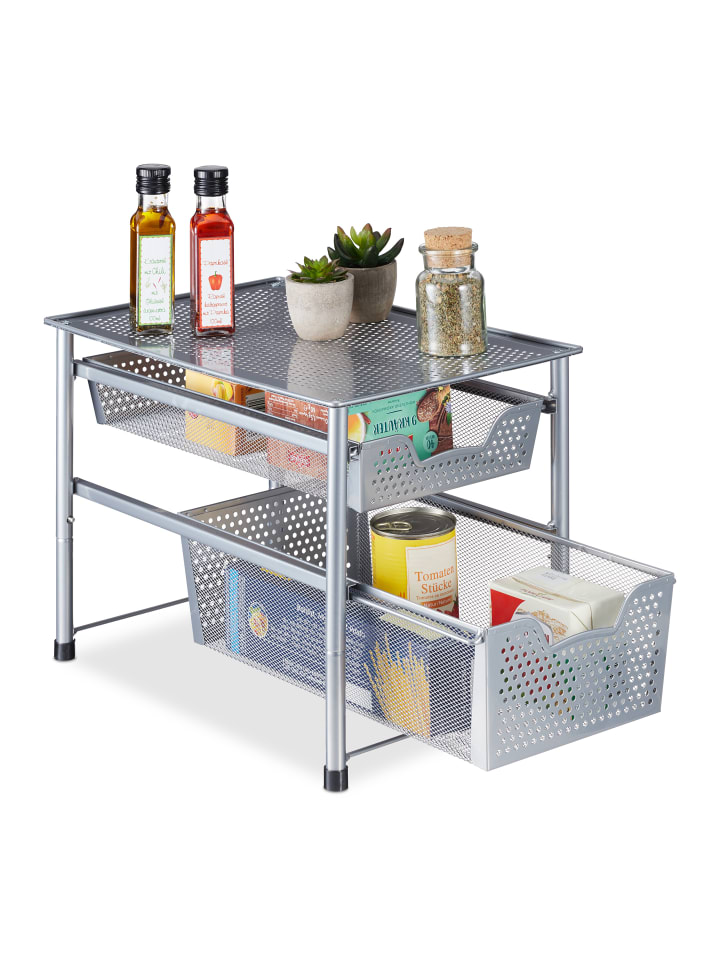 relaxdays Schubladenregal in Silber - (B)28 x (H)30 x (T)42,5 cm günstig kaufen onesize