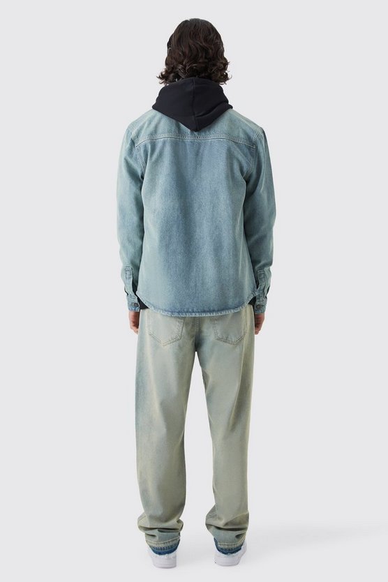 Langärmliges Denim-Overshirt