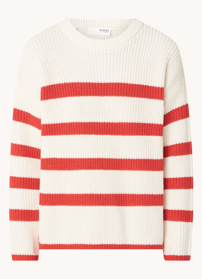 Sweter damski w paski z grubej dzianiny marki Bloomie Selected