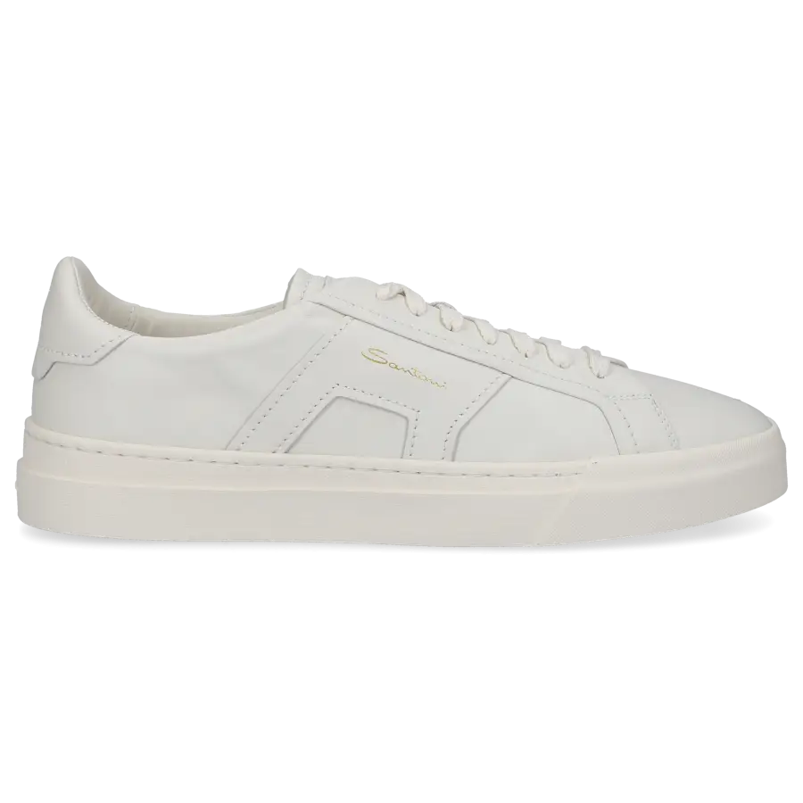 Santoni - Sneaker low DOUBLE BUCKLE Kalbsleder - weiß