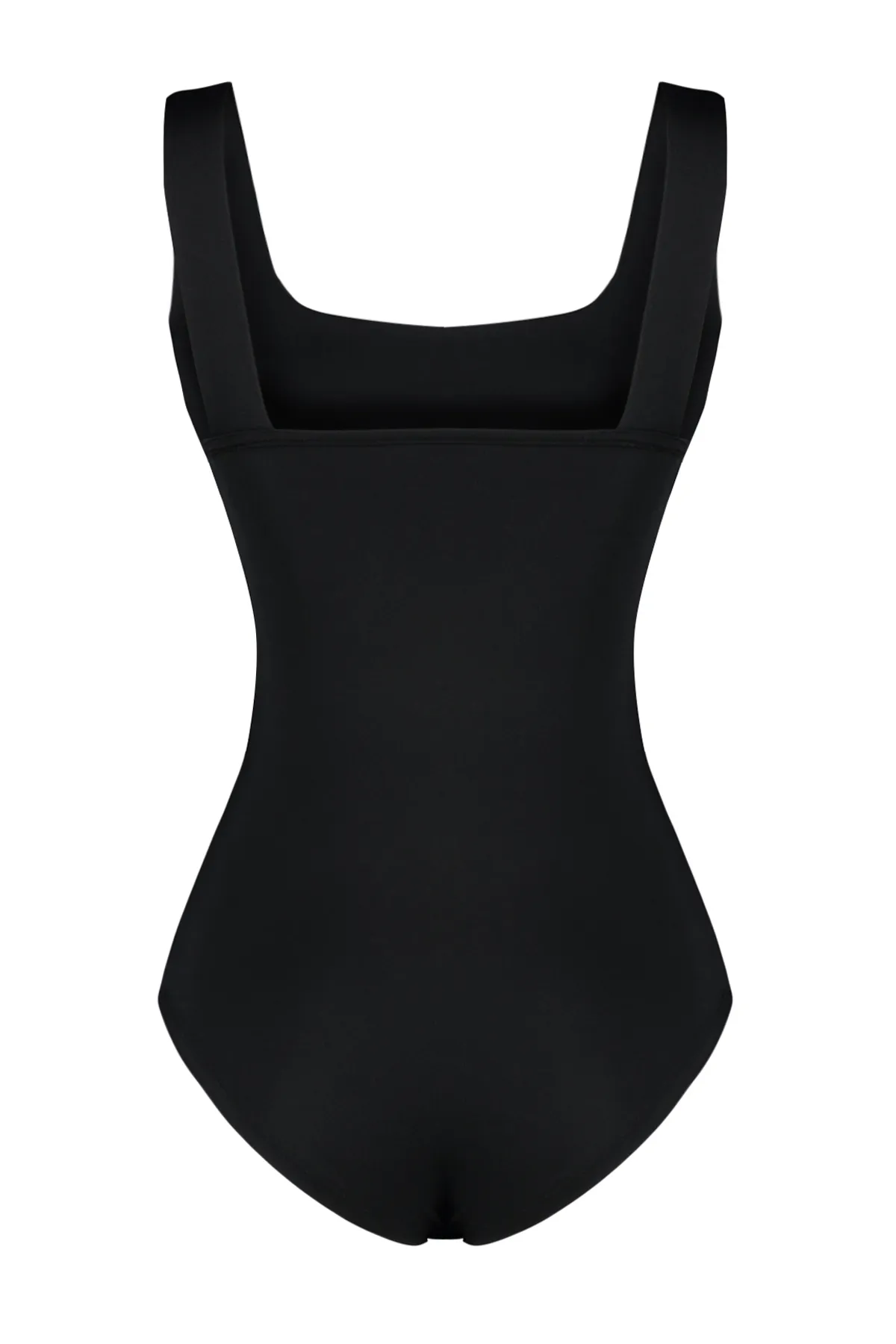 Trendyol Collection  Schwarzer, taillierter/körperanliegender Rücken, detaillierter, quadratischer Kragen, flexibler Strickbody mit Druckknöpfen TWOSS24BD00026