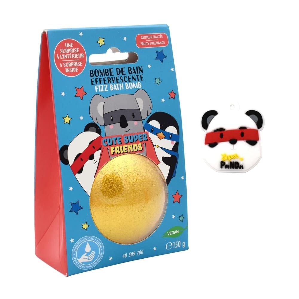 takecare Boule de bain 150g + Medaillon Super Cute Friends Senteur Fruitée Bombes de bain
