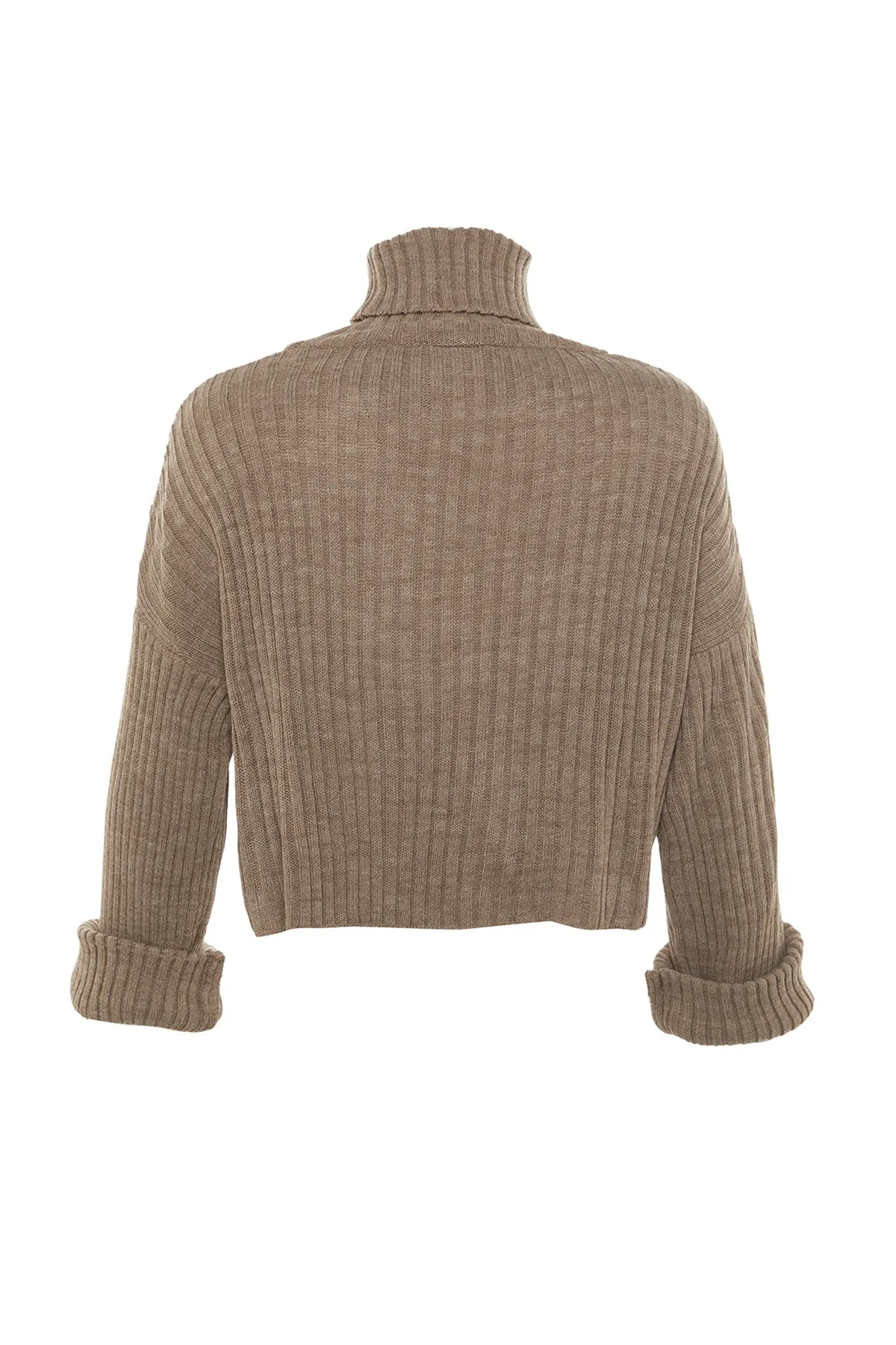 Trendyol Collection  Brauner kurzer Basic-Strickpullover TWOAW22KZ0223