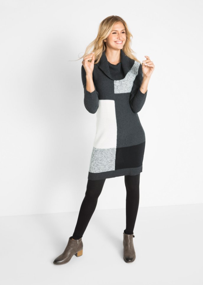 Knieumspielendes Strickkleid, Langarm