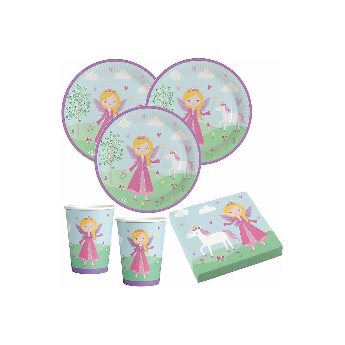 XXL 95 Teile kleine Prinzessin Party Deko Set für 8 Kinder