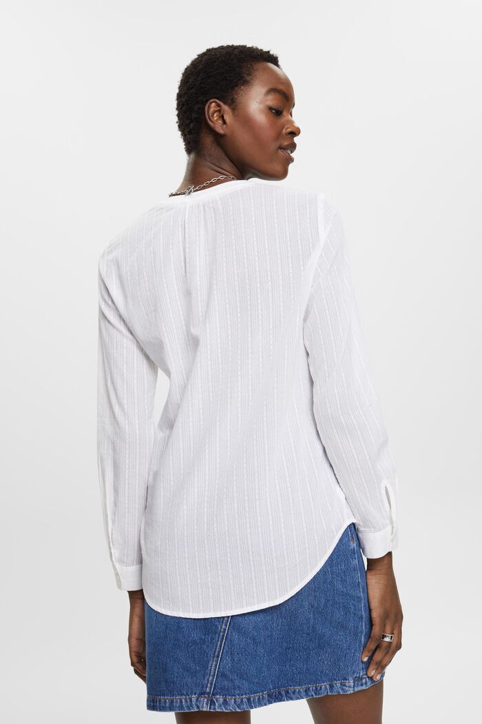Baumwollbluse mit V-Ausschnitt