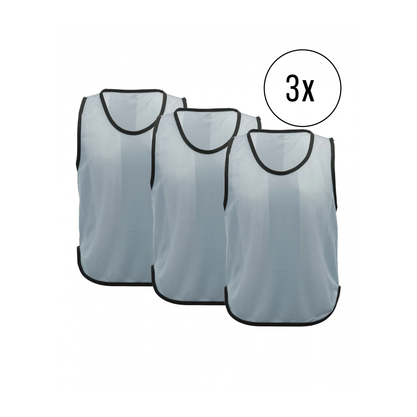 Cawila Trainingsleibchen UNI 3er Set Grau | Leibchen Fußball