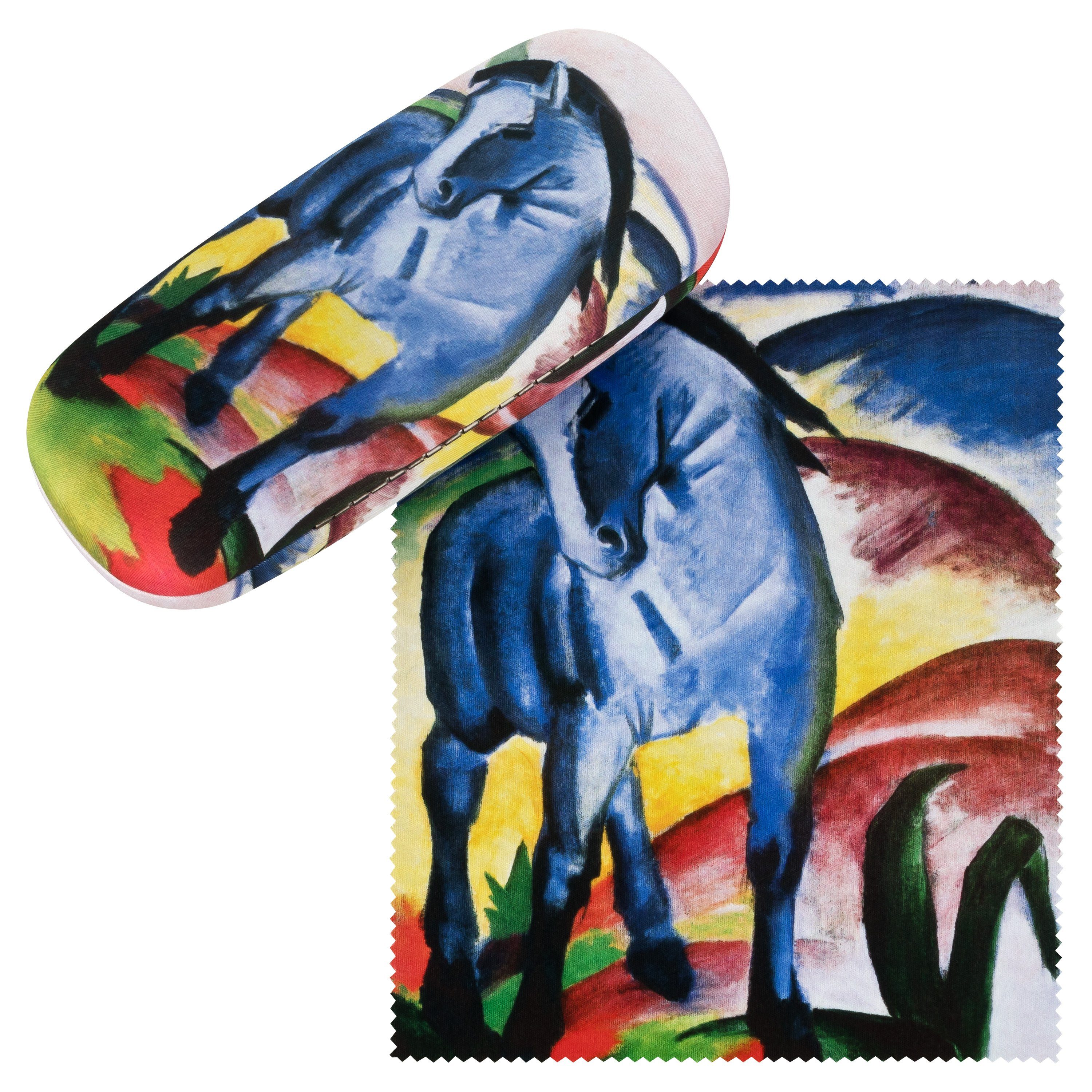 von Lilienfeld Brillenetui Brillenetui Franz Marc Blaues Pferd Kunst Hardcase, stabiles mit Mikrofaser bezogenes Hardcase