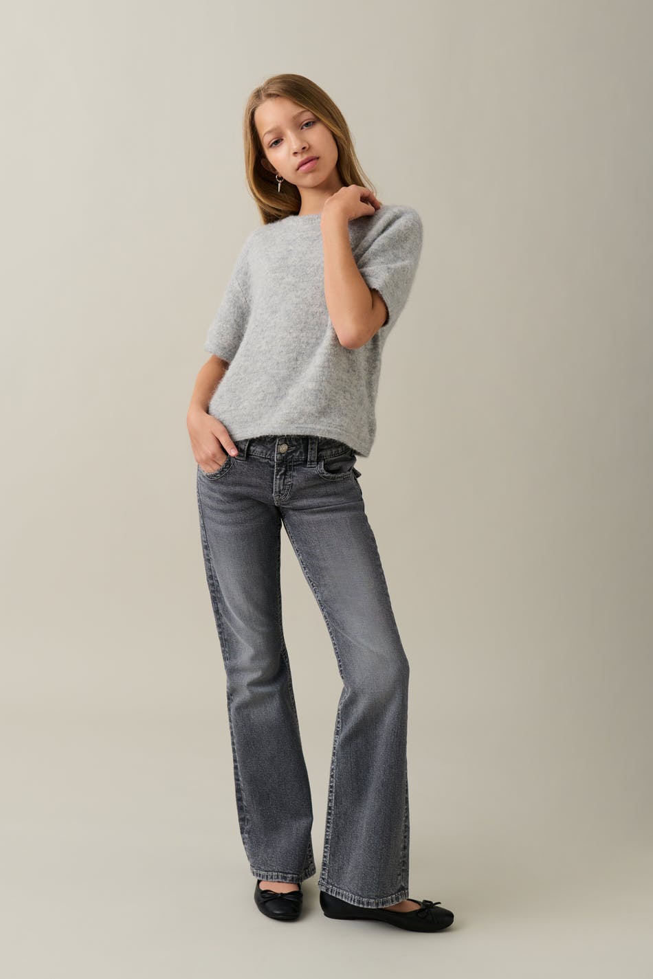 Embroidery flare jeans