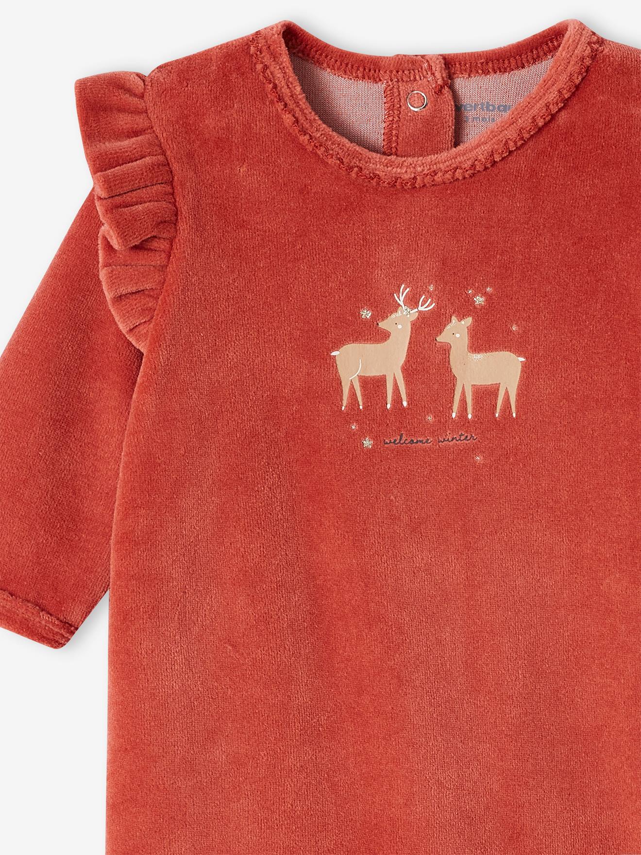 Lot de 2 dors-bien bébé fille en velours écru