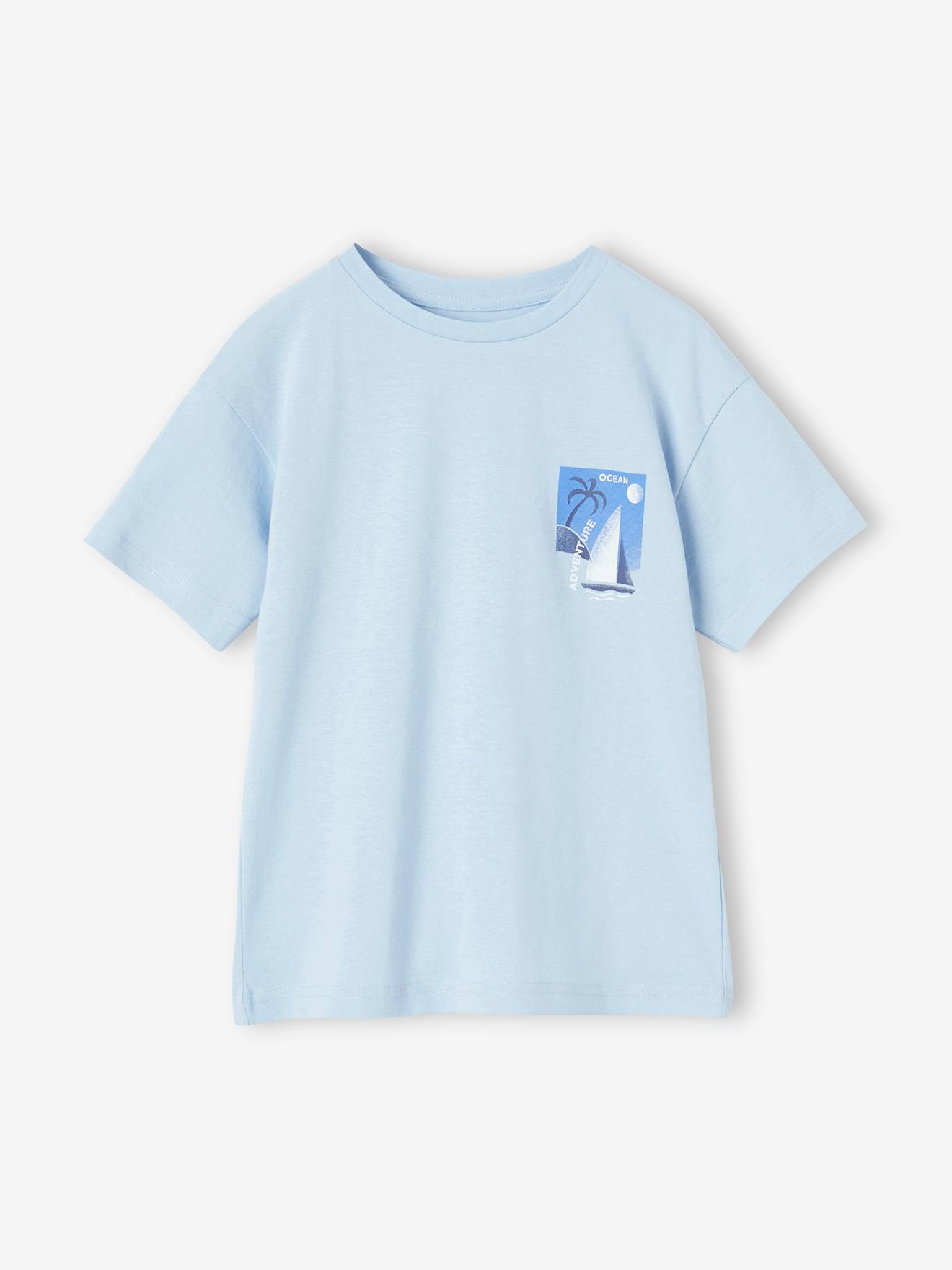 Vertbaudet Jungen T-Shirt mit Print hinten Oeko-Tex - himmelblau