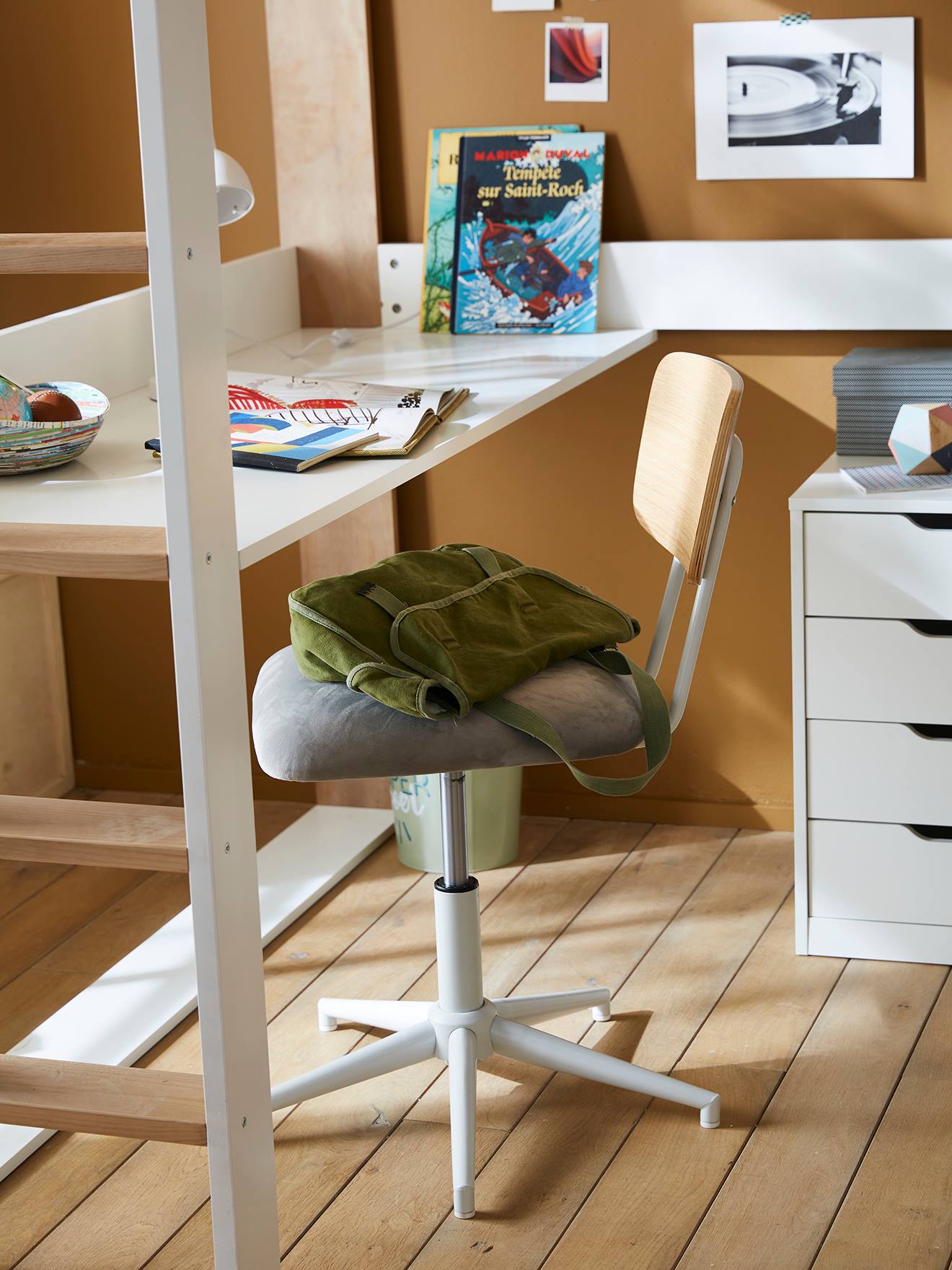 Vertbaudet Kinderzimmer Schreibtischstuhl SCHOOL, verstellbar - grau