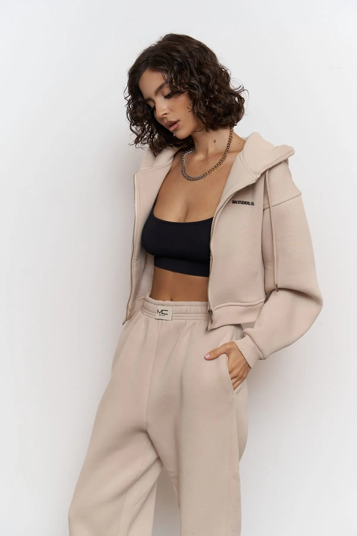MAİ COLLECTİON  Studios Crop Bone Trainingsanzug