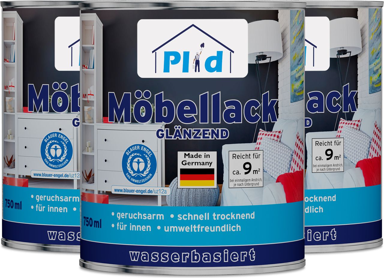 Plid Premium Möbellack Weisslack Türenlack Holzlack Spielzeugfarbe Weiß - Glänzend