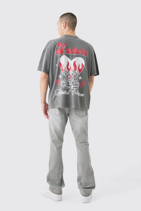 Oversize T-Shirt mit Love Herz Print