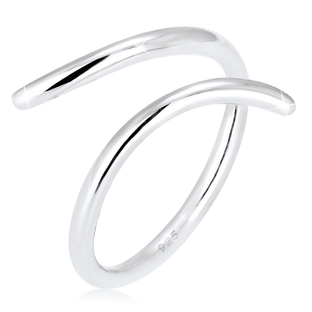 Elli Elli Bague Femmes Enroulement Statement Géo en Argent Sterling 925 Bague