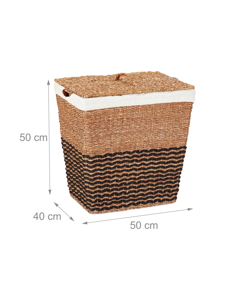 relaxdays Wäschekorb in Natur/ Beige - (B)50 x (H)50 x (T)40 cm günstig kaufen onesize