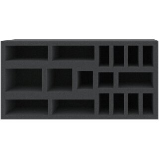 Feldherr 258 mm x 128 mm x 70 mm Schaumstoffeinlage für Brettspiele mit 17 Fächern