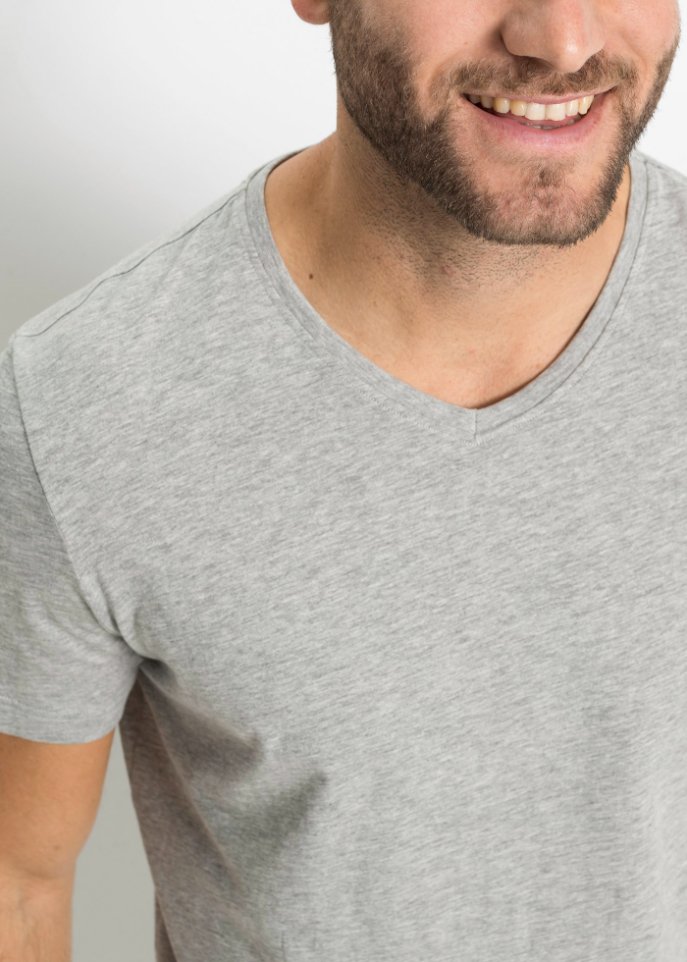 T-Shirt mit V-Ausschnitt (3er Pack)