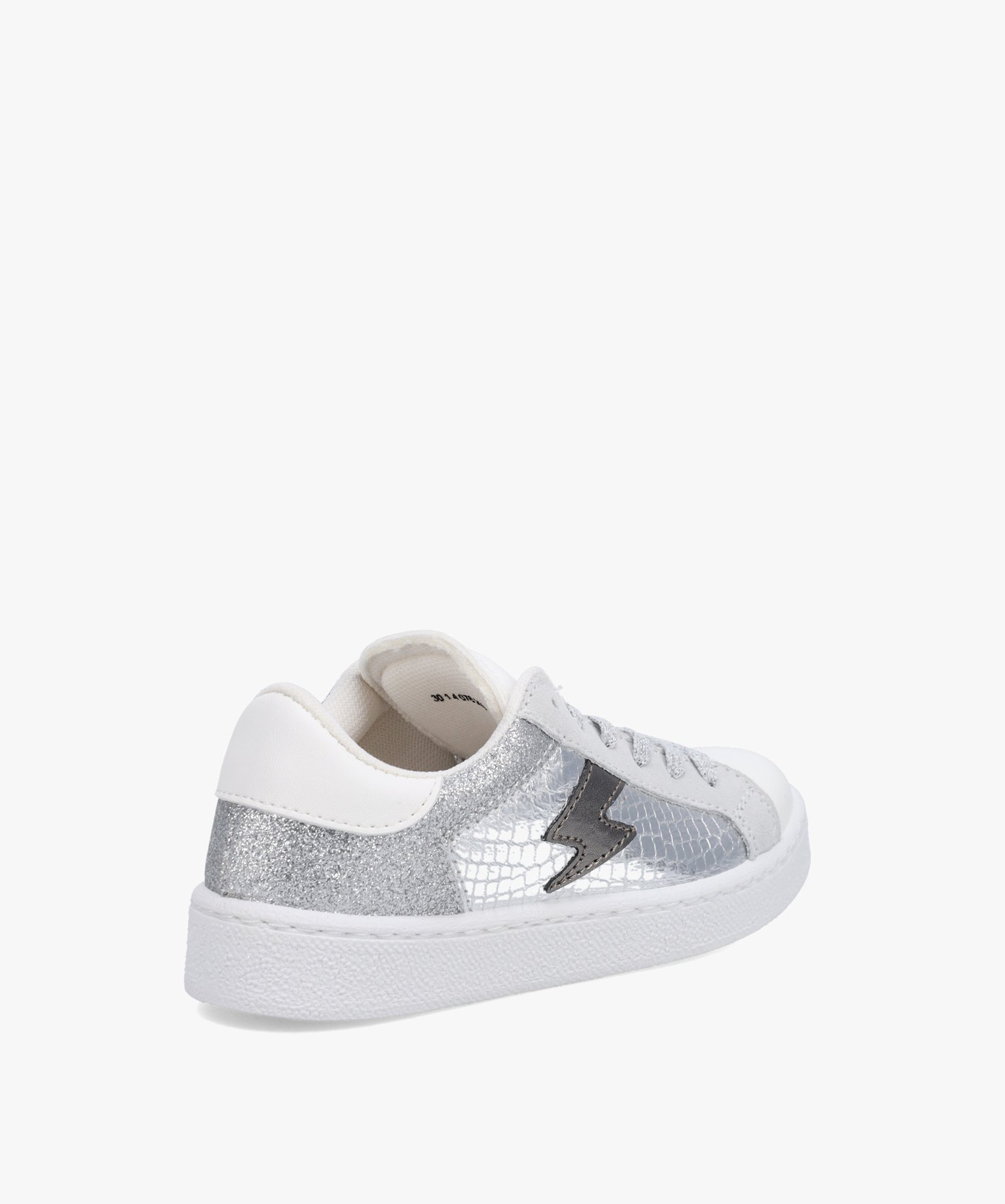 Baskets fille à détails pailletés et métallisés argent | GEMO