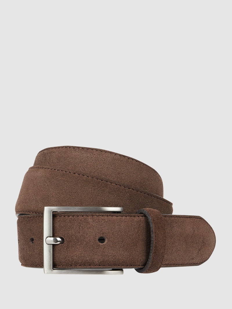Gürtel aus Veloursleder in schokobraun