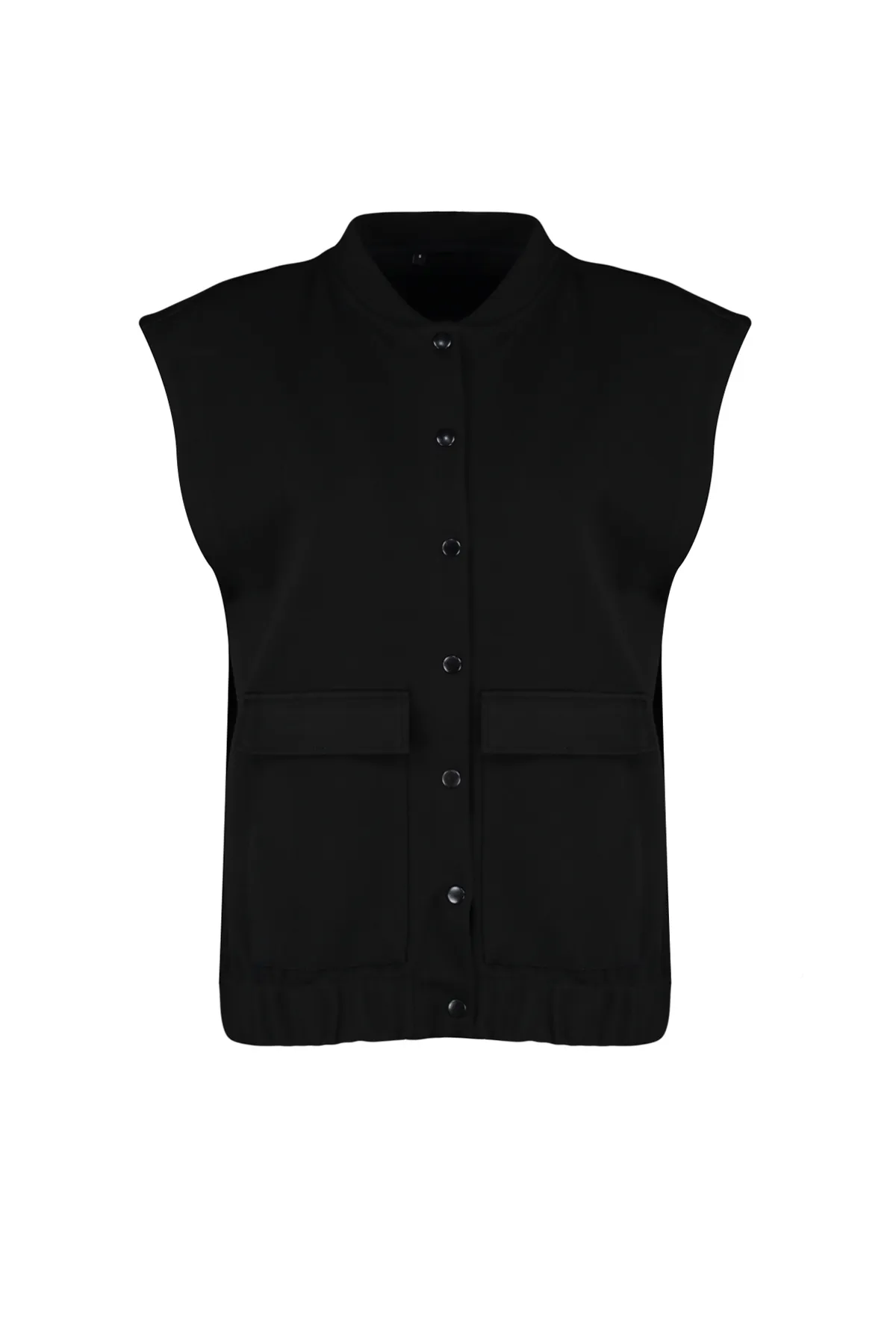 Trendyol Collection  Schwarze Strickbluse mit Druckknopfverschluss TWOSS24BZ00316