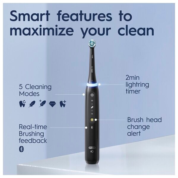 Oral-B iO5 електрична четкица за зубе са вештачком интелигенцијом, црна