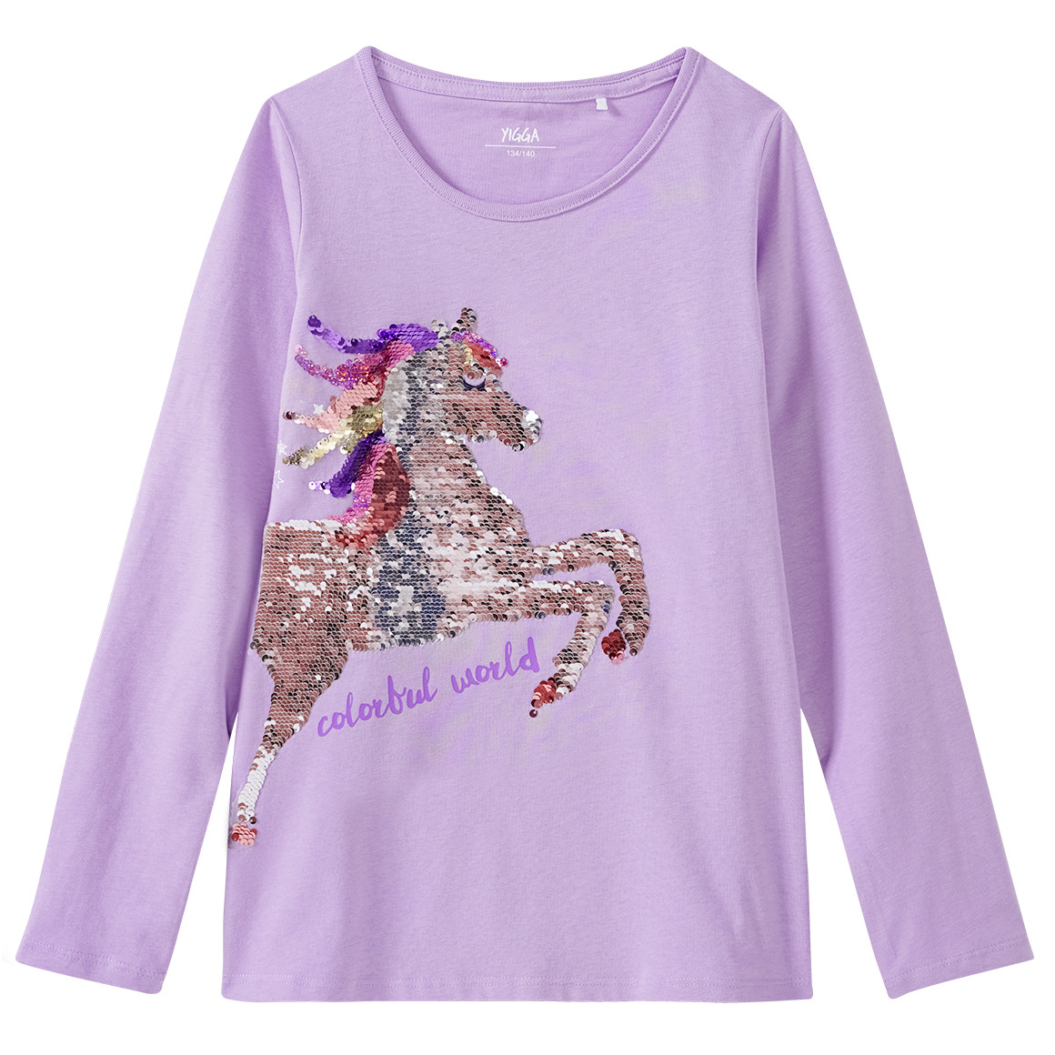 Mädchen Langarmshirt mit Wendepailletten