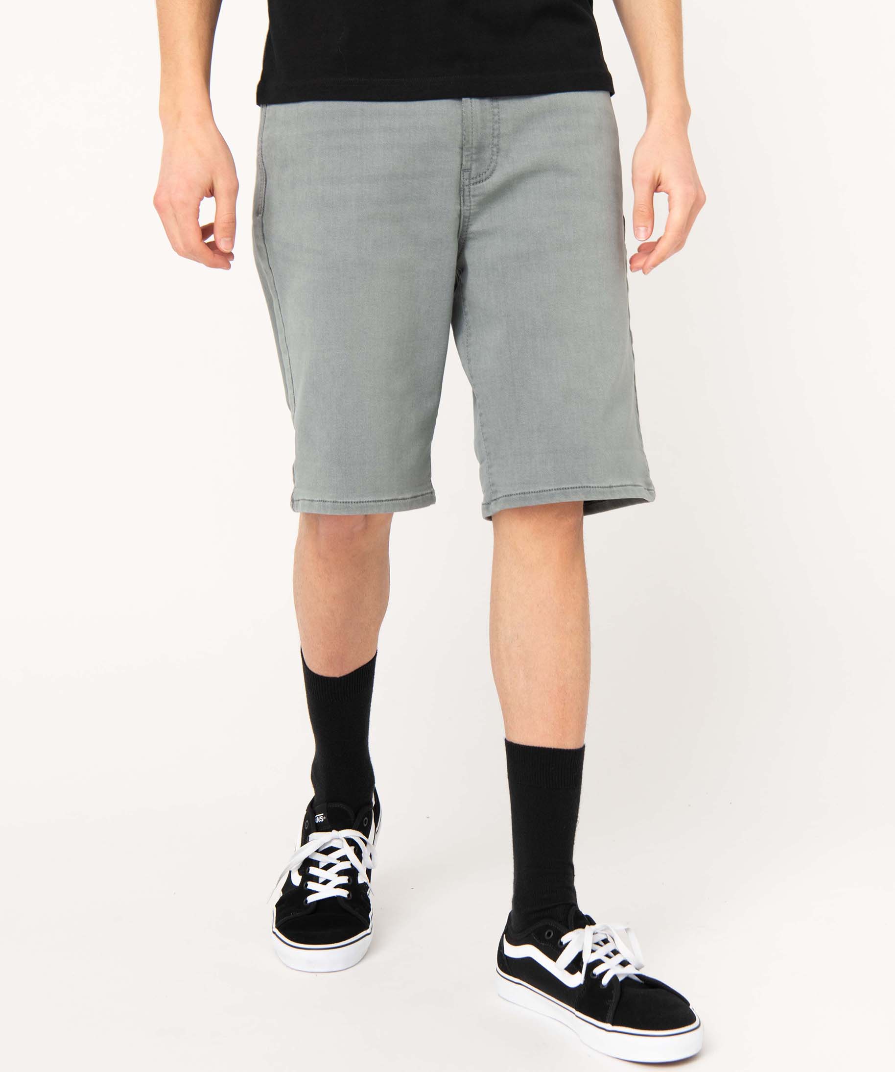Bermuda en jean homme extensible coupe droite gris | GEMO