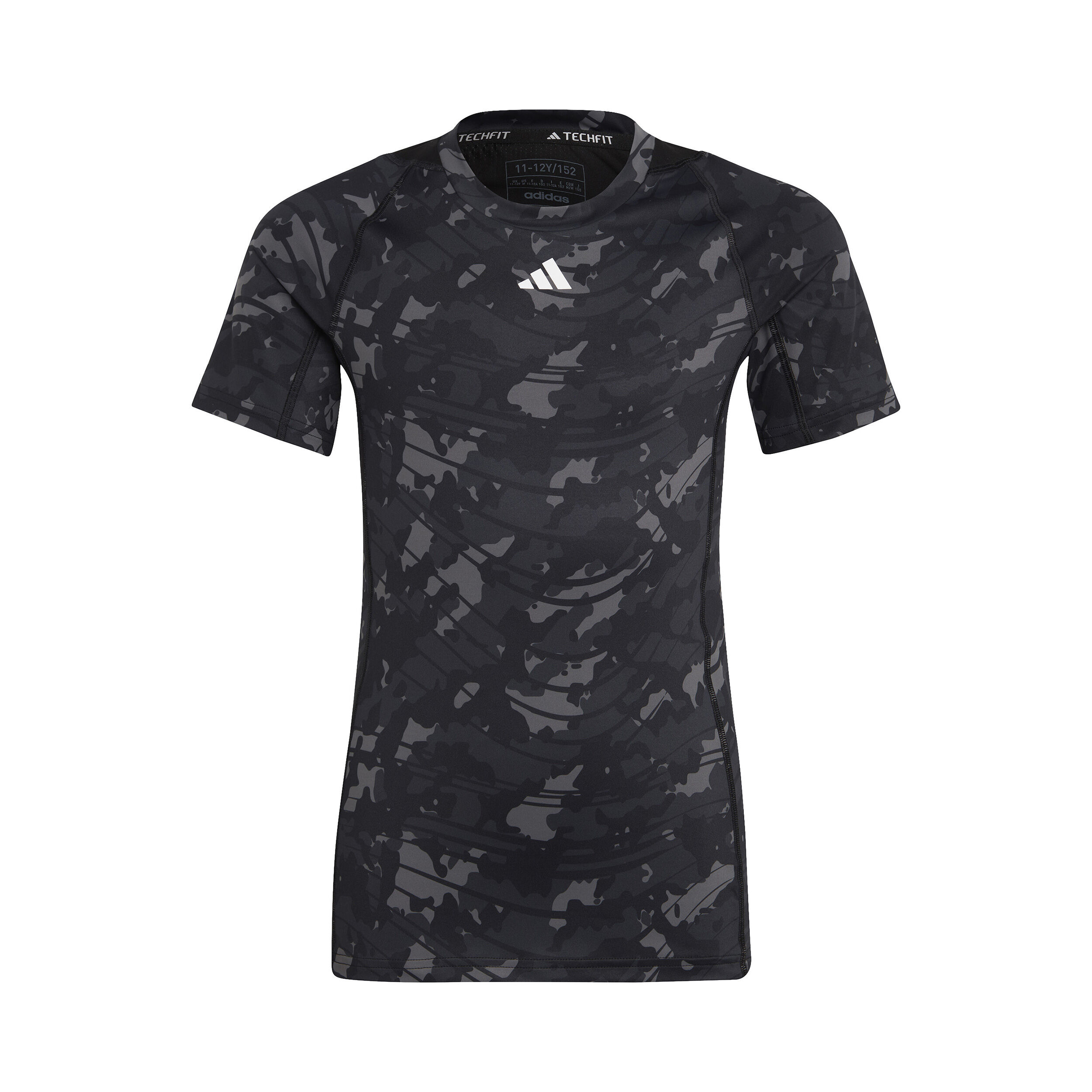 AEROREADY Techfit Camo-Printed T-Shirt Jungen - Schwarz, Grau