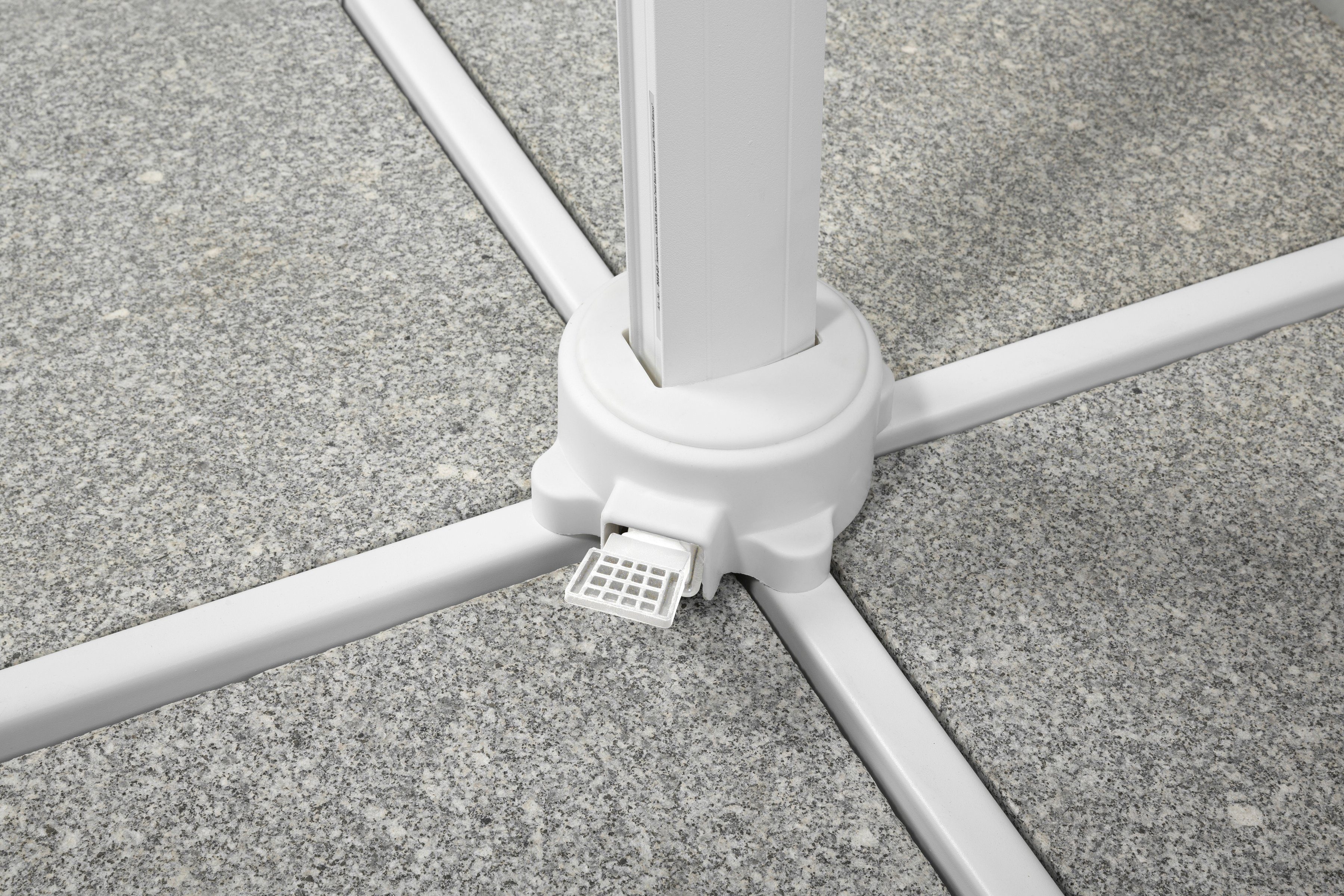 Schneider Schirme Ampelschirm Rhodos Twist Bianco, LxB: 300x300 cm, mit Schutzhülle und Schirmständer, ohne Wegeplatten