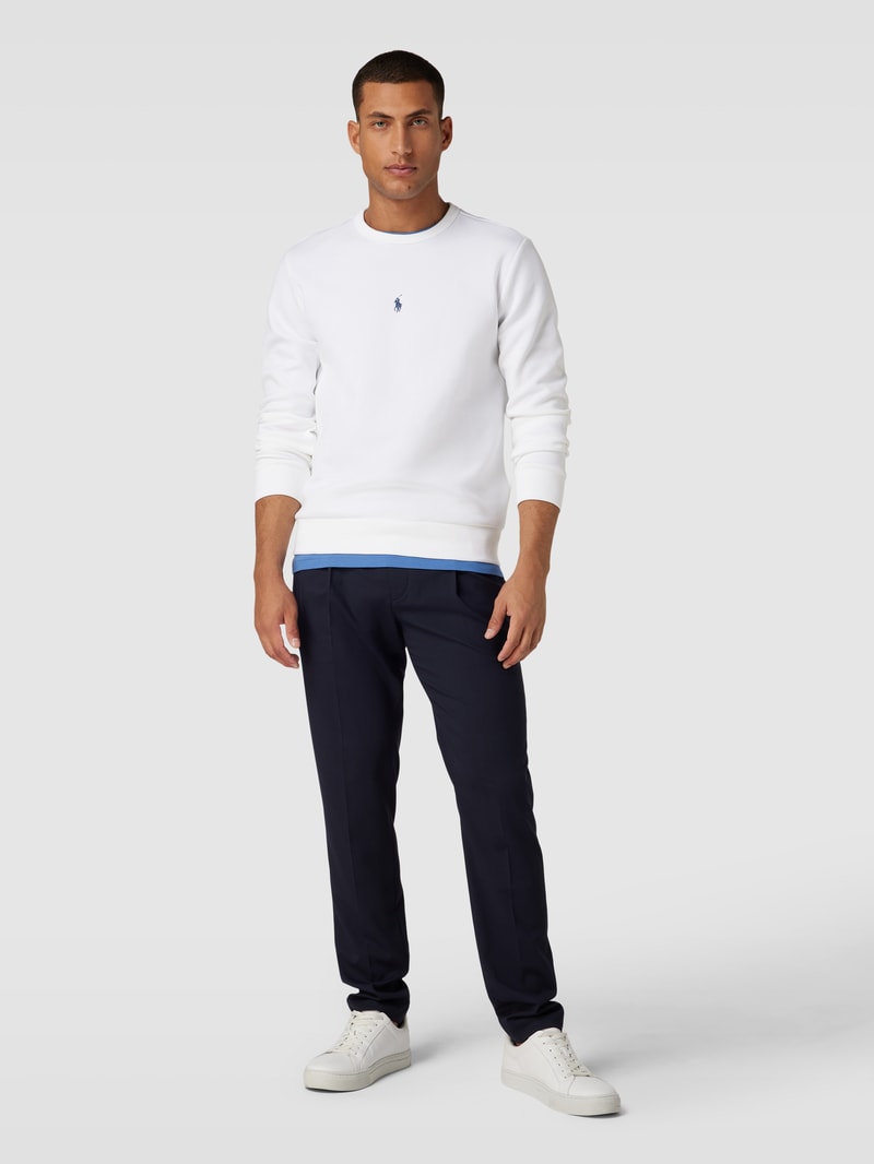 Sweatshirt mit Logo-Stitching in weiß
