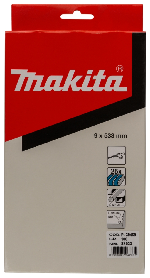 Makita Accessories P-39469 slibebånd K100 9x533 mm blå - 25 stk.