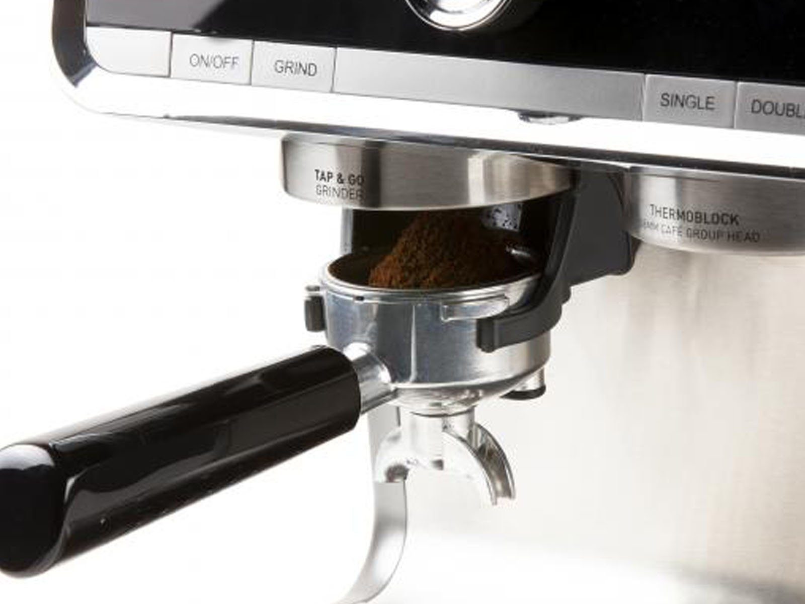 Domo Espressomaschine, Metallfilter, Siebträgermaschine mit Mahlwerk Milchschäumer & abnehmbaren Wassertank