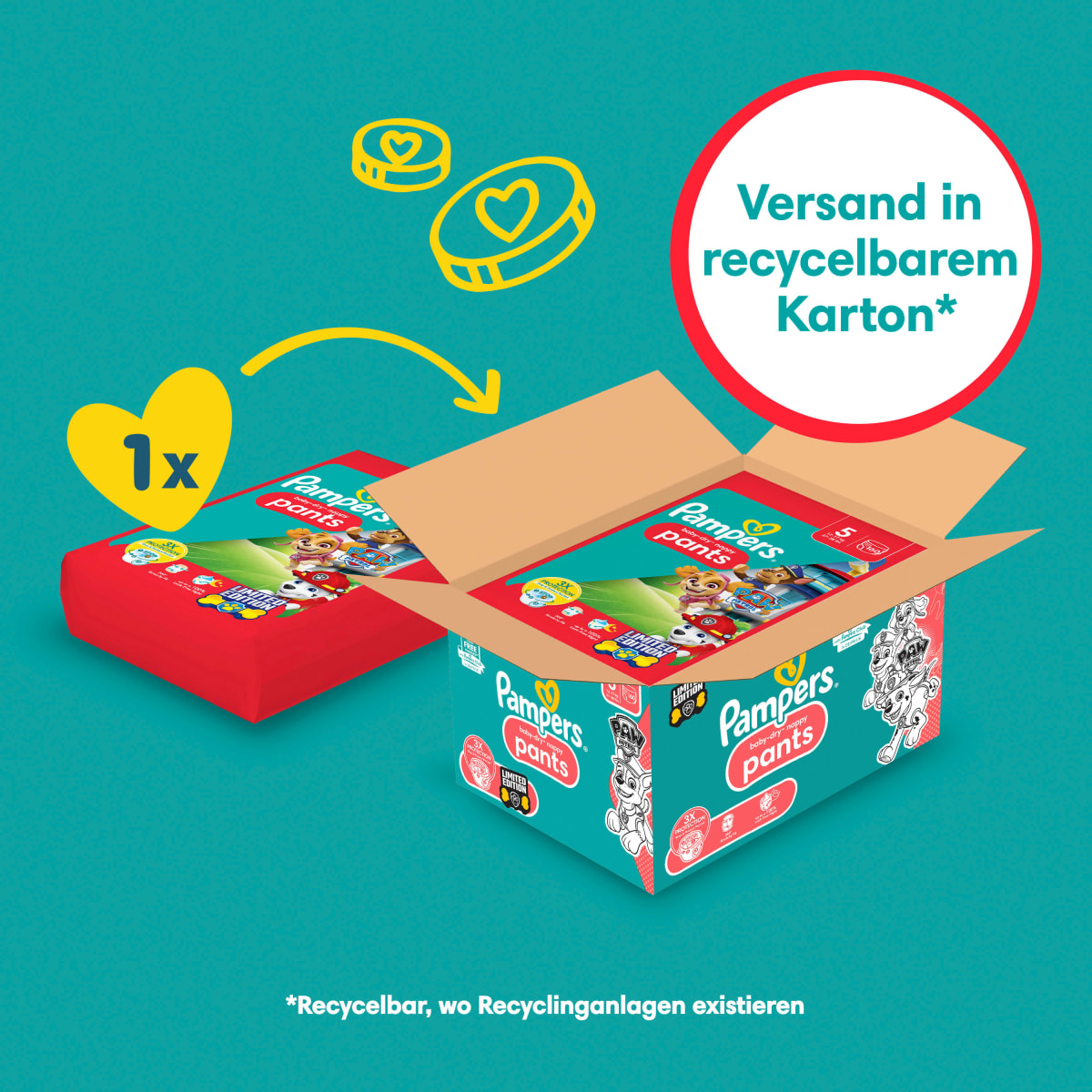 Baby Pants Baby Dry Gr.5 Junior (12-17 kg) Limited Edition Paw Patrol, Monatsbox, 160 St