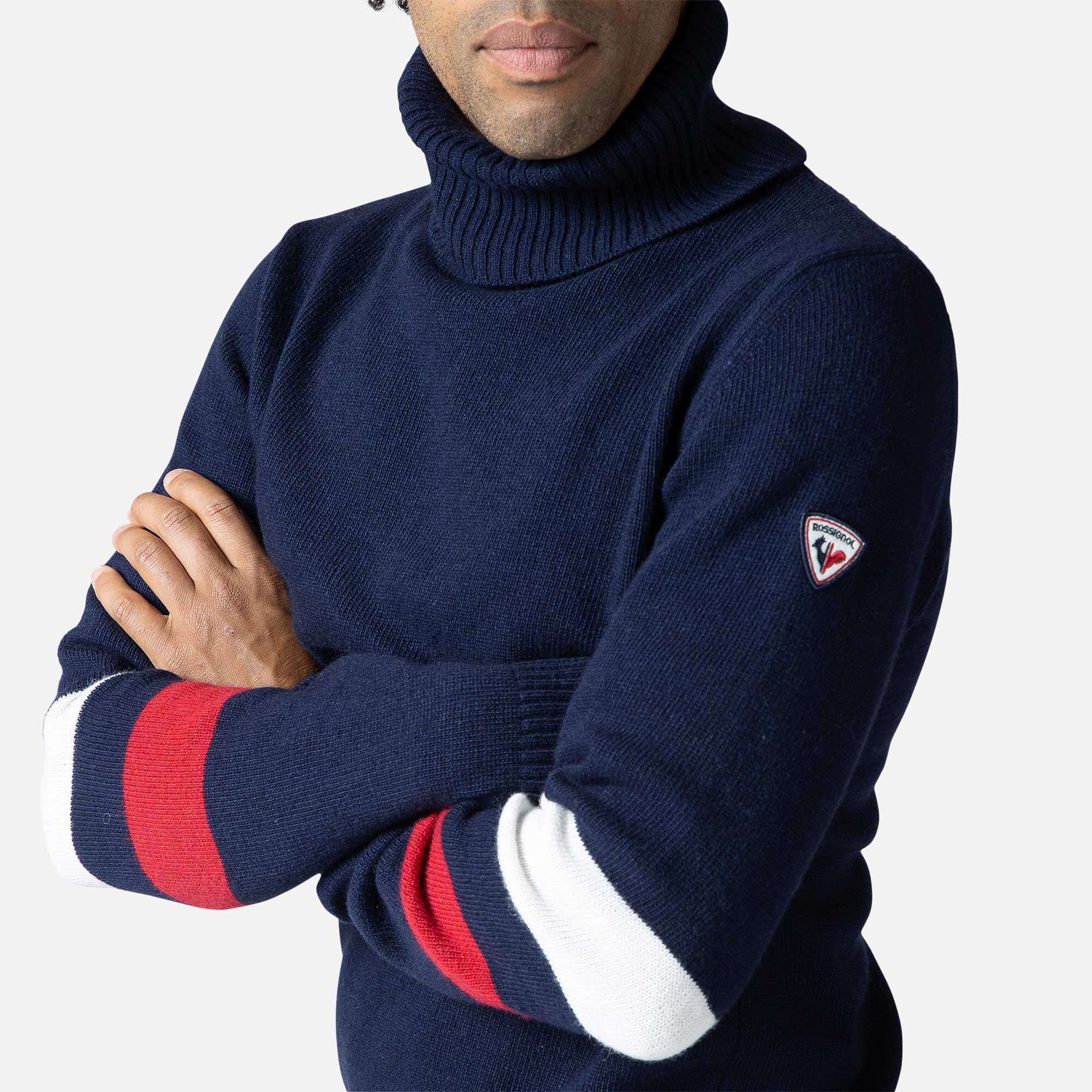 Pull en maille à col roulé Signature homme