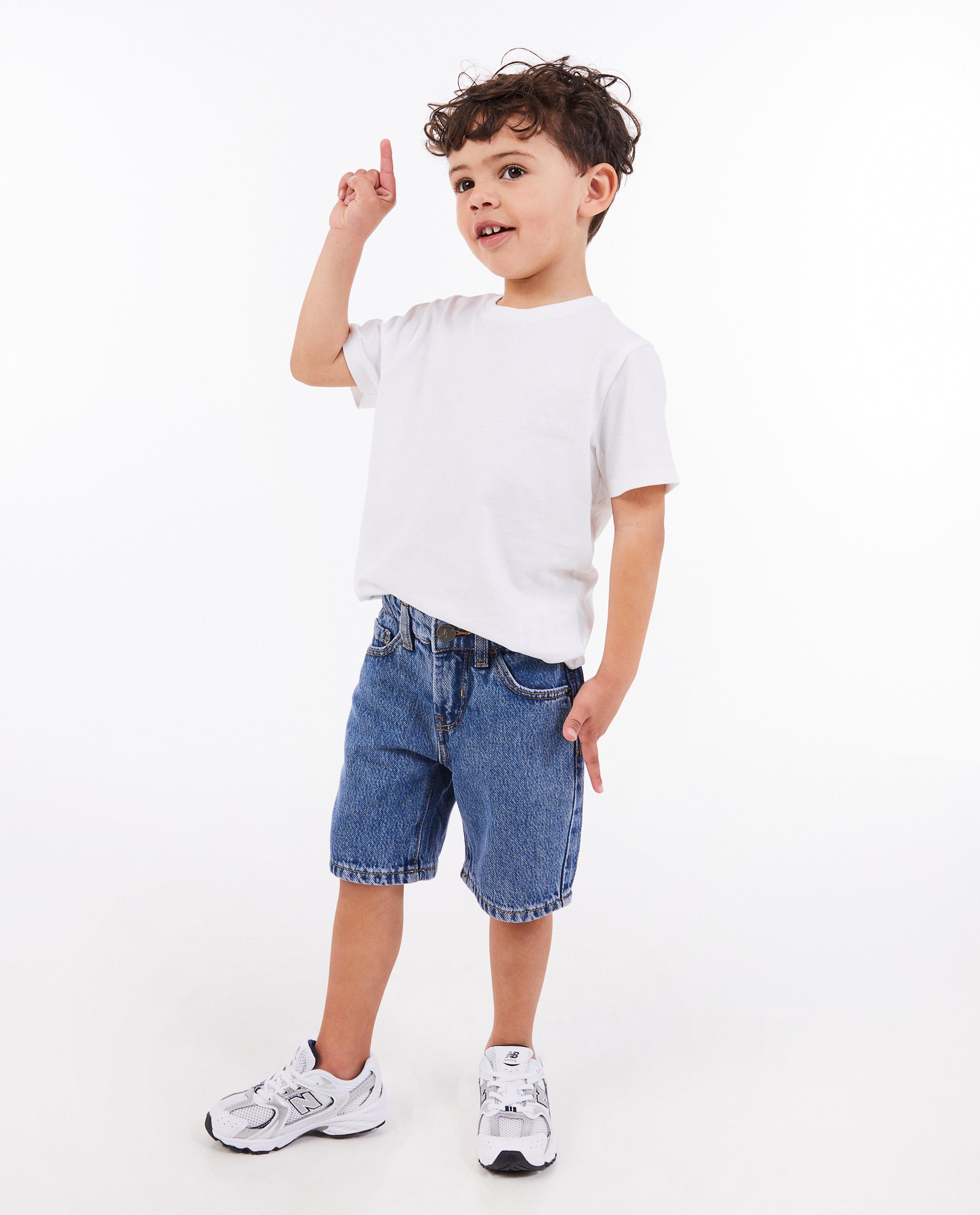Kidz Nation Kék farmer rövidnadrág, egyenes szabású, világoskék