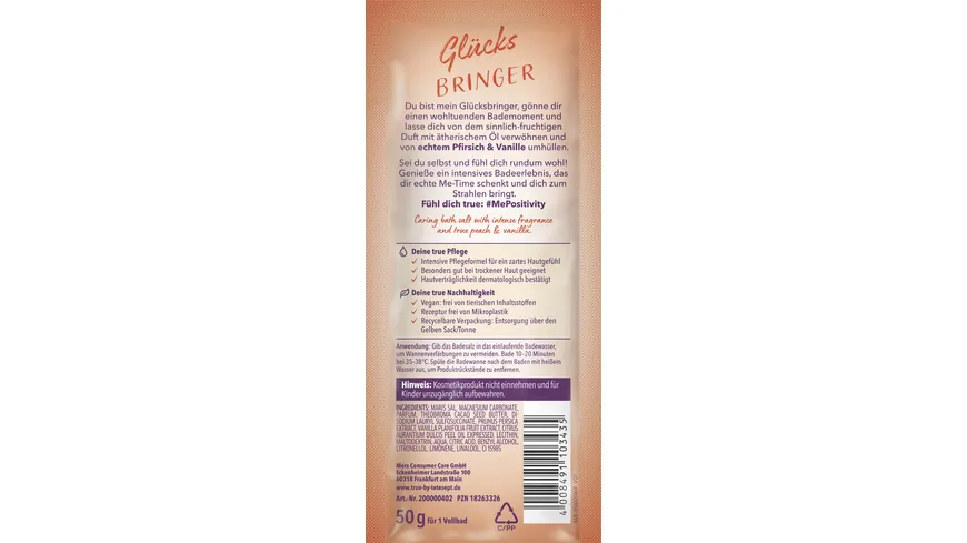 true bei tetesept Badesalz Glücksbringer 50 g