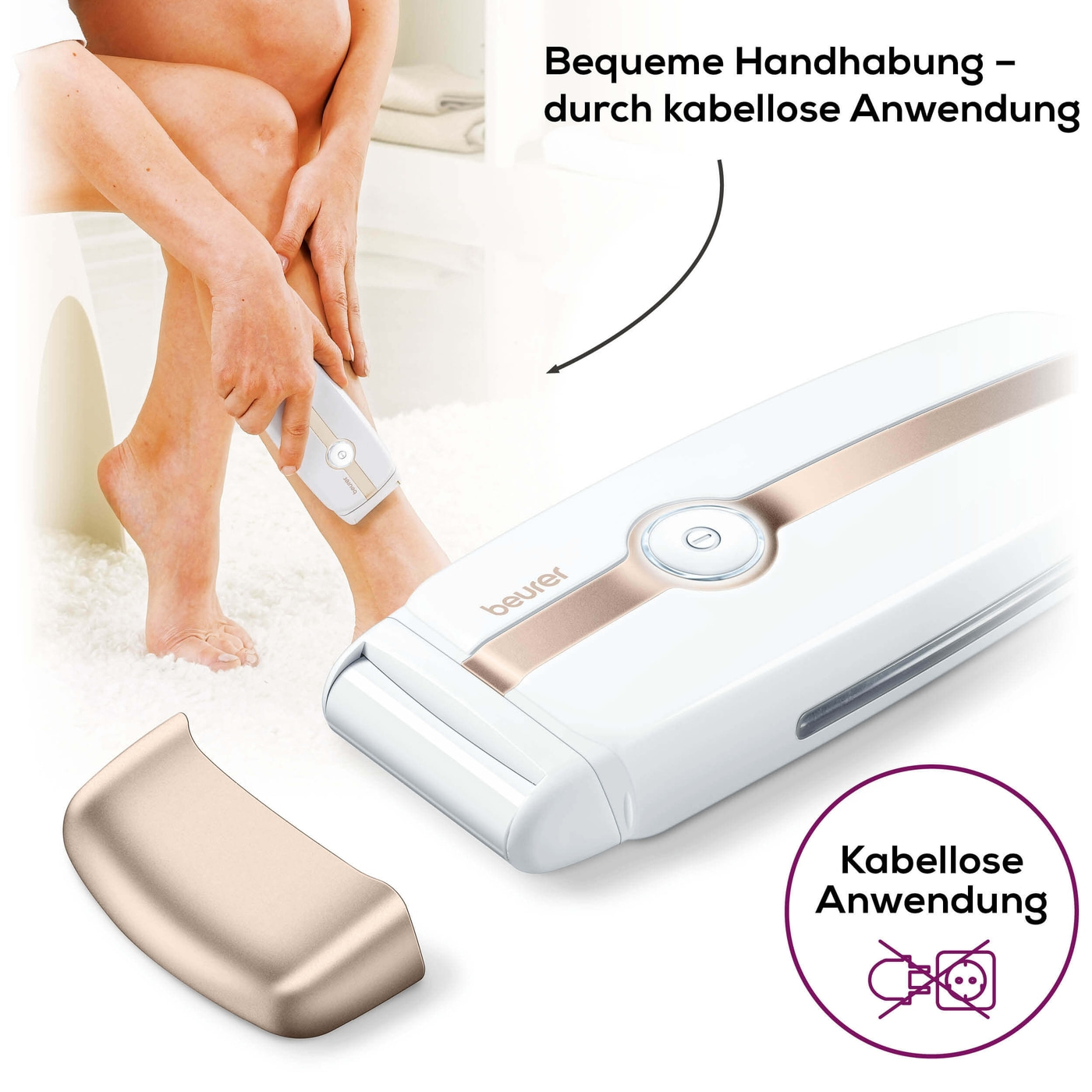 Beurer Warmwachs-Haarentferner HL 40-Kabelloser Haarentferner mit Warmwachs inkl. praktischer Heizstation