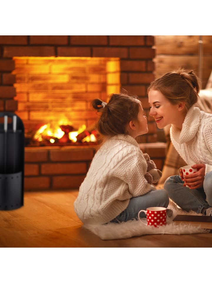 relaxdays 4-tlg. Kaminbesteck in Schwarz günstig kaufen onesize