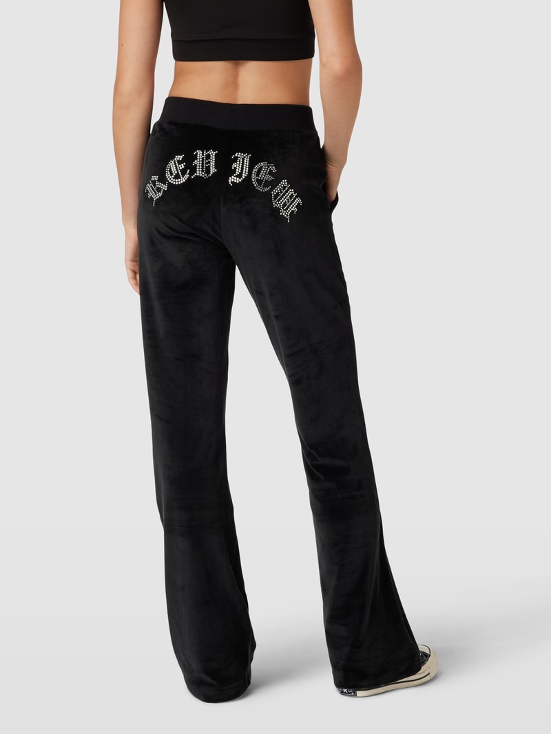 Sweatpants in Samt-Optik Modell 'VELVET' in schwarz