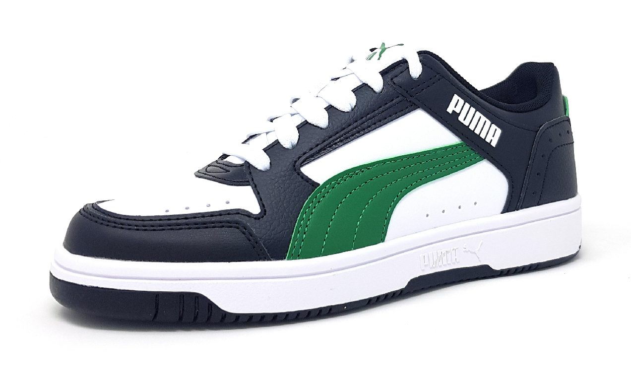 Puma Rebound Lo JR 381984 Mehrfarbig 13 Weiß/ Grün/ schwarz