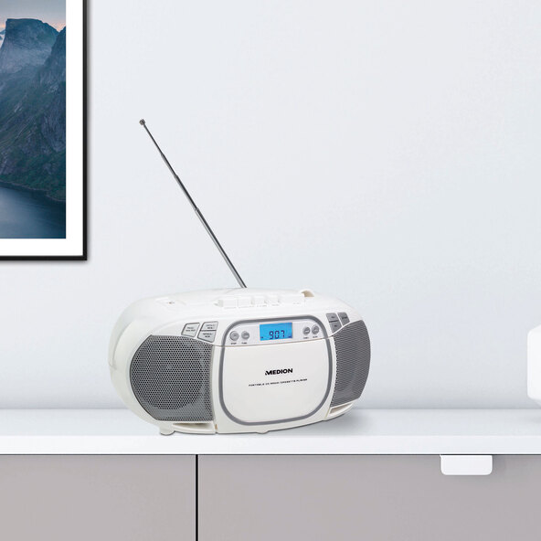CD/MP3 Kassettenspieler E66476 (MD44176), weiß