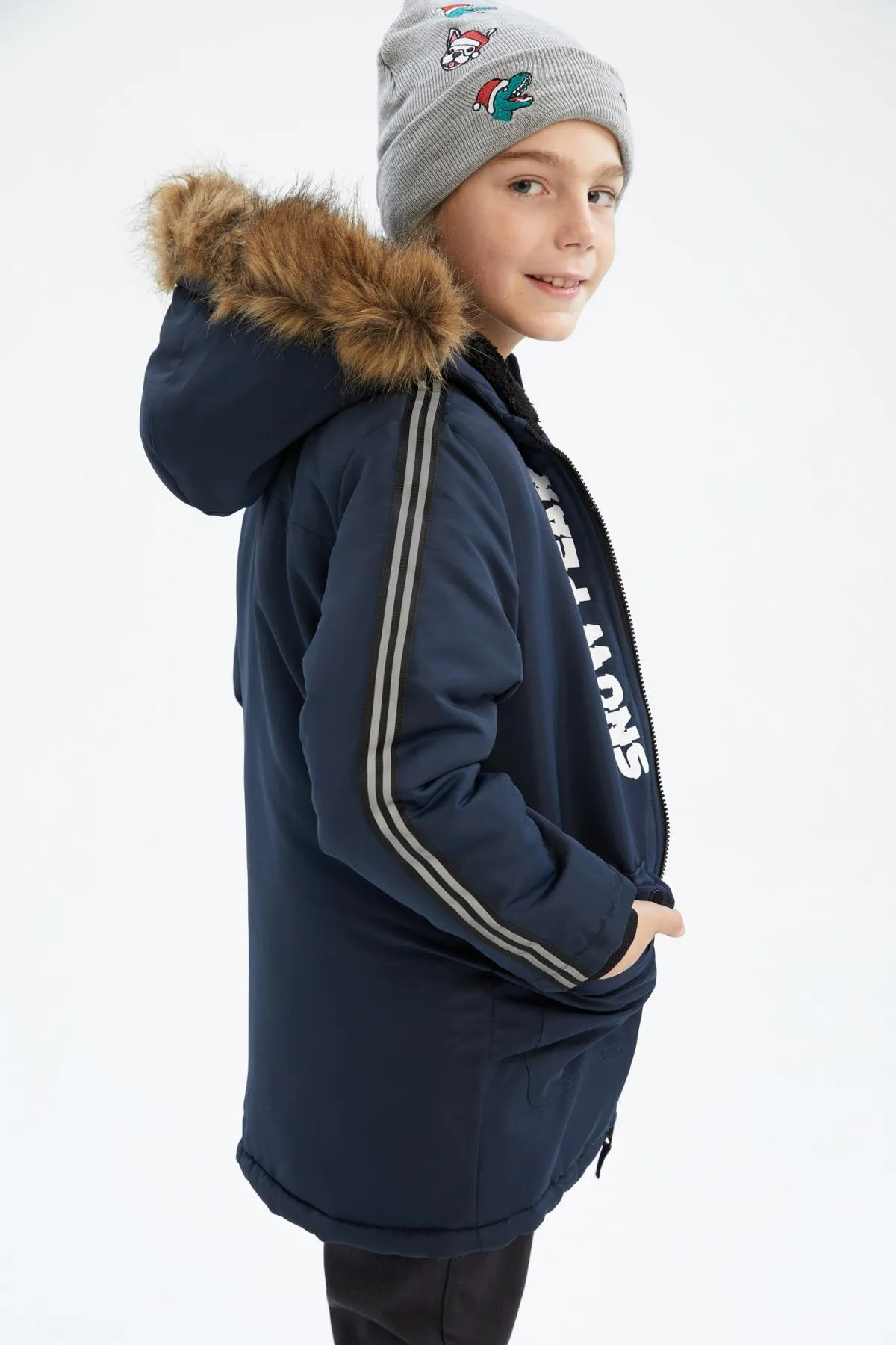 DeFacto  Jungenparka mit Kapuze und Plüschfutter