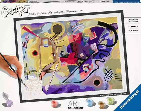 CreArt ART Collection: Gelb, Rot, Blau (Kandinsky) - Malen nach Zahlen für Erwachsene