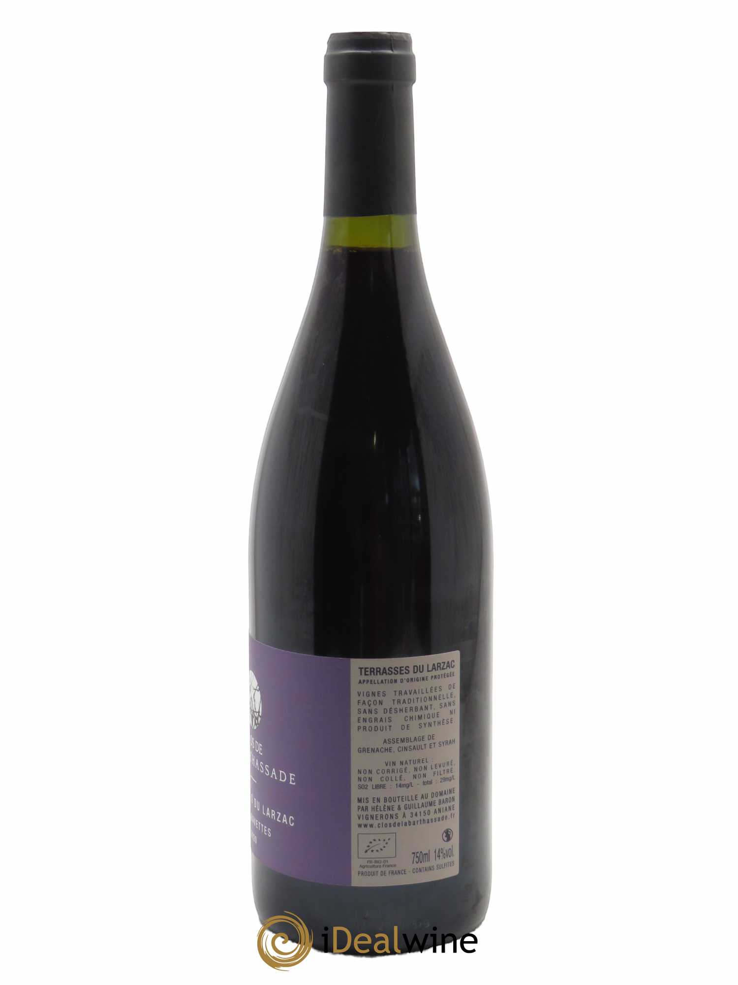 Terrasses du Larzac Les Gravettes Le Clos de la Barthassade  2020 - Lot de 1 Bouteille